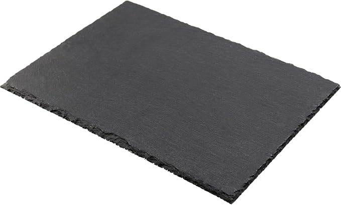 8 PCS 10 x 4.7 Inch Black Slate Cheese Boards, Black Slate Serving Platter with Natural Edge, Slate Stone Serving Tray for Cheese, Charcuterie, Sushi, Appetizers