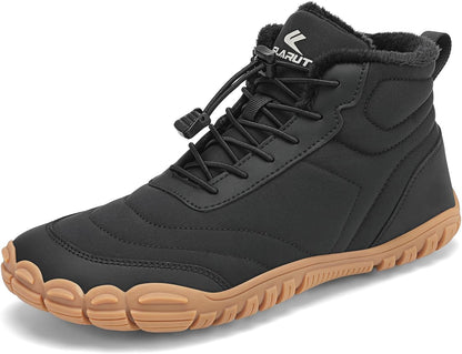 Mens Womens Barefoot Snow Boots Winter Warm Shoes Fur Lined Wide Toe Box Zero Drop Ankle Sneakers