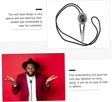 Gem Tie Man Bolo Tie Aqua Ties for Men Agate Necklace Neckties for Men Mens Neckties Western Style