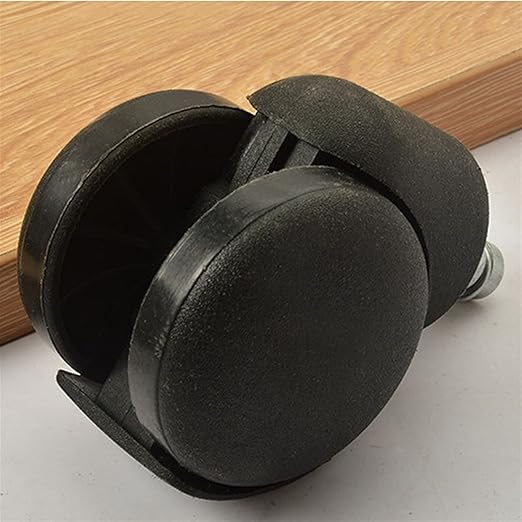 Caster Wheels Set 50mm Office Chair Roller Castor Wheels - Set of 5 - Black Heavy Duty Casters
