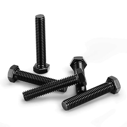 12-13 x 6 Hex Head Cap Screws Hexagon Bolts, External Hex Drive, Stainless Steel 304, Fully Threaded, Black Oxide, 2 PCS
