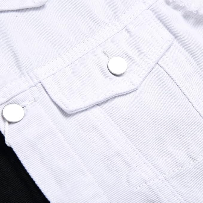Men's Denim Vest,Sleeveless Jacket Slim Fit Vintage Casual Ripped Summer Jean Vest for Men
