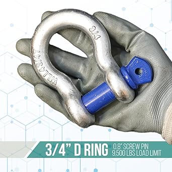 Forged Anchor Shackle 34  Heavy Duty Forged Steel - Versatile  Durable  Working Load Capacity up to 4.75 Ton-Corrosion  Rust Resistant-Towing, Rigging, and Heavy-Duty Equipment (4 Pack)