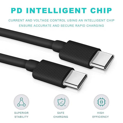 USB C to USB C Cable, USB C Charger Cable, Apple USB C Cable, 6FT 60W USBC Type C Fast Charging Cable Compatible with for Apple iPhone 15 Pro Max, ipad Pro 12.9 Air Mini MacBook Air, Black