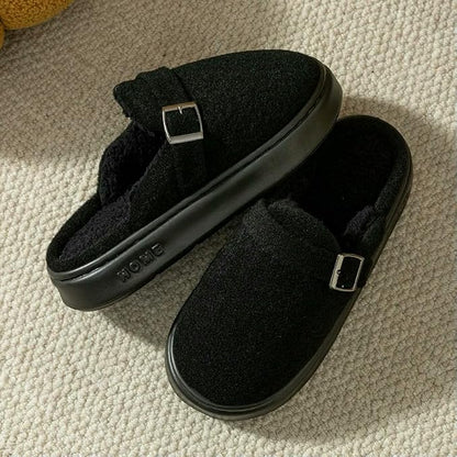DMMWCX Clogs Winter Slippers for Women Plush Warm Non-Slip Thick Sole Comfortable Couple Home Shoes