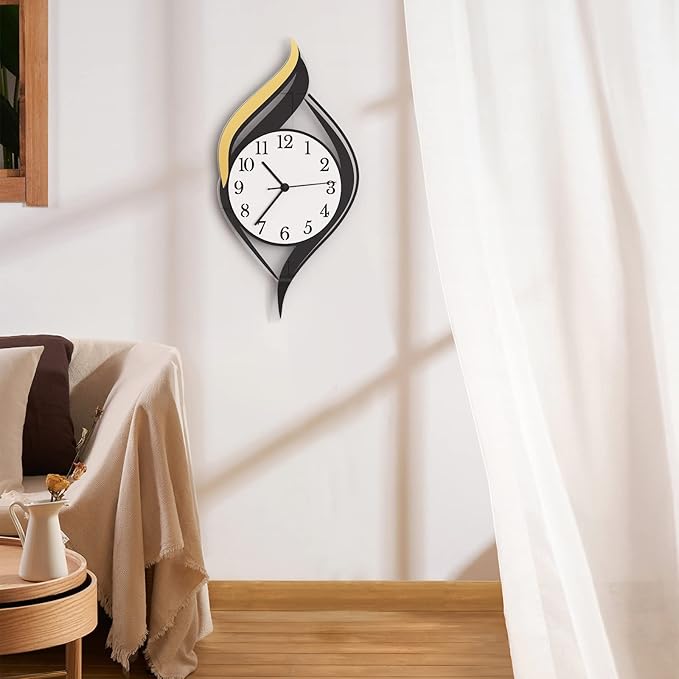 MEISD Decorative Wall Clock for Living Room Decor, Modern Wall Clocks Battery Operated for Bedroom Kitchen Office Home, 23 Inch Acrylic Big Silent Creative Wall Clock Non Ticking