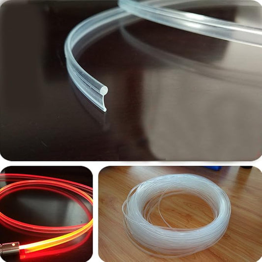 3.0mm Plastic Skirt Side Glow Optic Fiber Cable Car Light Decor (Length:5meters16ft)