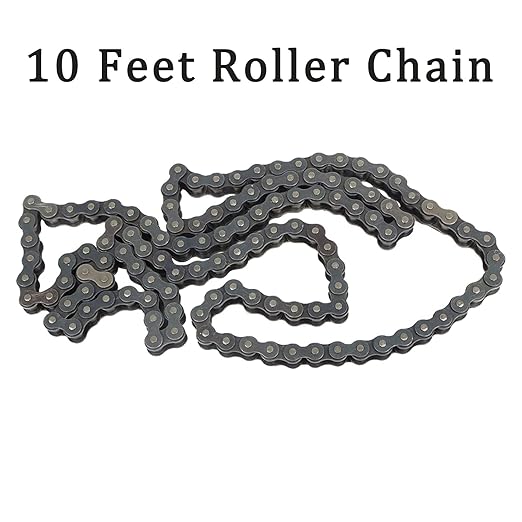 findmall 80 Roller Chain 10 Feet with 1 Replacement Connecting Links, 120 Links, Carbon Steel