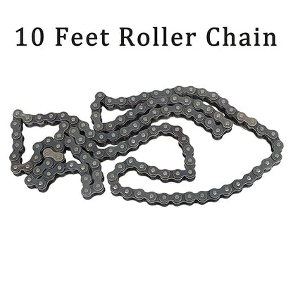 findmall 80 Roller Chain 10 Feet with 1 Replacement Connecting Links, 120 Links, Carbon Steel