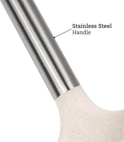Beille Wheat Straw Skimmer Spoon with Stainless Steel Handle Cooking Baking Kitchen Utensils, 13.5 Inch