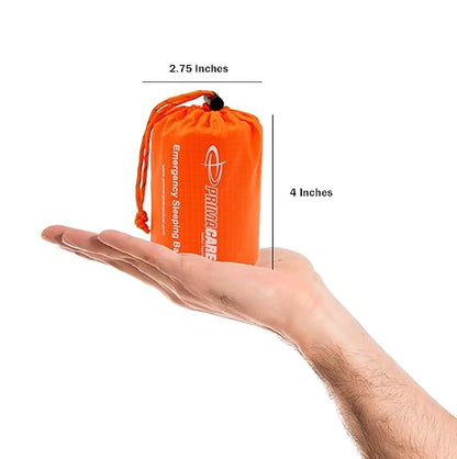 Primacare CB-3684 Emergency Sleeping Bag for Survival  Mylar BlanketTent Used for Emergencies, Camping, Hiking, Hunting, Marathons, Outdoors, and Perfect for Medical First Aid Supply Kits, Adult