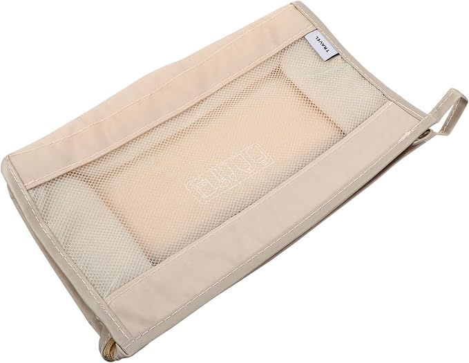 Ipetboom 1pc Travel Cosmetic Bag Toiletry Bag Makeup Bundles Travel Wash Bag Travel Makeup Kit Travel Storage Pouch Travel Makeup Bag Makeup Container Buggy Bag Beige Double Sided Twill