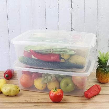 Plastic Latching Box, Multi-Purpose 16 Quart Clear Storage Bin, 2 Packs