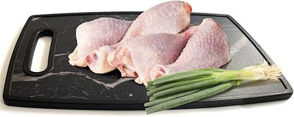Lily's Home Kitchen Cutting Board (2-Piece Set) with Handles and in Marble Finish. Non-Porous, Dishwasher Safe