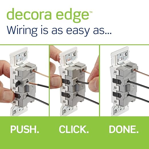 Leviton E5601-MW Decora Edge 15 Amp Single Pole Rocker Switch, 10-Pack, White