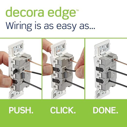 Leviton E5601-MW Decora Edge 15 Amp Single Pole Rocker Switch, 10-Pack, White