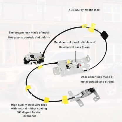 Passenger Right Side Upper and Lower Door Rear Lock Latch Actuator Cable Assembly Set for 2004-2008 Ford F150 Extended Cab Pickup Replaces 8L3Z-18264A00-B 6L3Z-18264A00-B
