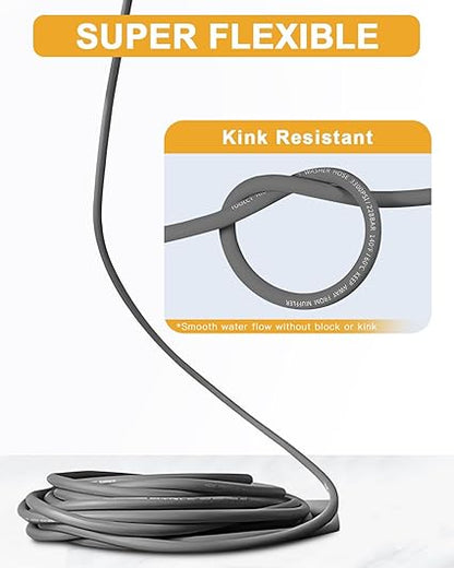 OCPTY Hot Water Pressure Washer Hose 38" x 100ft 6000 psi Non-Marking 2-Braid R2 Gray