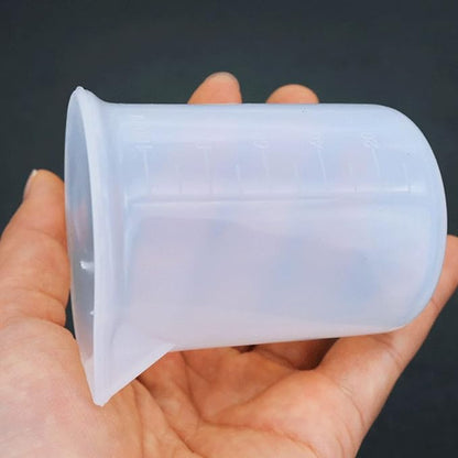 2 Pcs Silicone Measuring Cups, 100ml Clear Non-Stick Mixing Cup, Measuring Cups Tool with Precise Scale for Making Handmade Craft 100ML