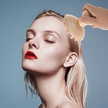 EXCEART Mushroom Wood Massager Wooden Full Body Massage Tools Hair Brush Massager for Lymphatic Drainage Scalp Hair Growth Anti- cellulite Muscle Release 10. 5X10. 5X10CM