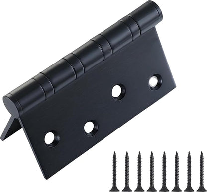 Black Exterior Door Hinges 4 Inch,Wide Throw Commercial Matte Door Hinges