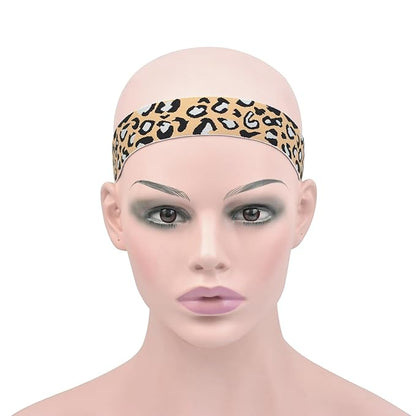 1 Pc Elastic Band for Wig Lace Melting Band Wig Grip Headband Lace Front Wig Headband for Women (3.0cm Beige Leopard Print)