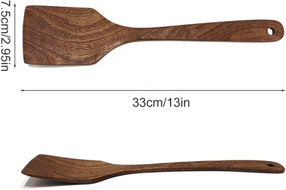 Wooden Turner - Cooking Spoon, Kitchen Spatula  Easy to Use Wooden Stirrer, Food Preparing Cooking Scraper, Effortless Stir Fry Grilling Paddle, Mixing Flipping Spoon for Home Professional Use
