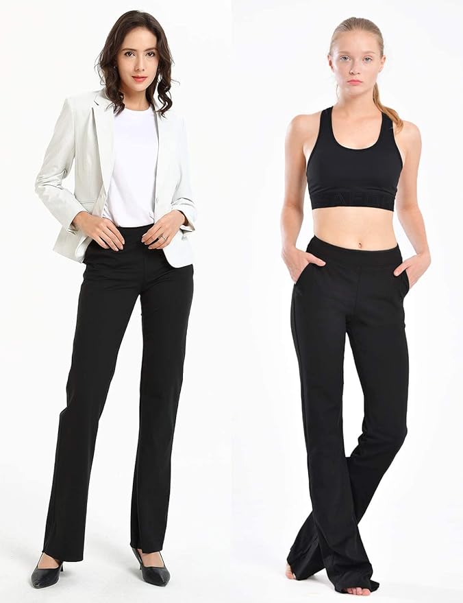 Safort Women 28" 30" 32" 34" Inseam Regular Tall Bootcut Yoga Dress Pants for Business