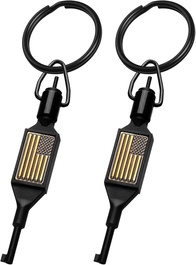 Flat Swivel Handcuff Key, Universal Cuff Key with Detachable Keyring Fits for Standard Series of Hand Cuff - 2 Pack