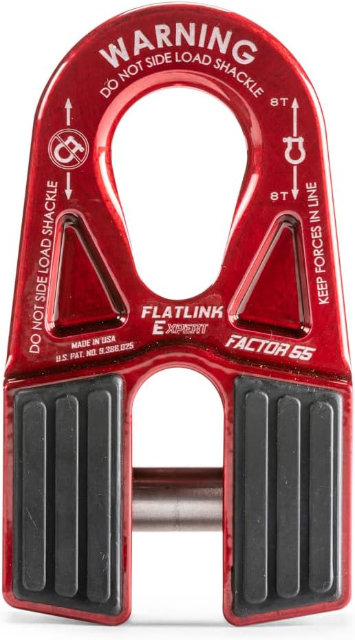 Factor 55 Flatlink E Closed Winch System, Compatible with All Roller Fairlead License Plate Brackets - Red