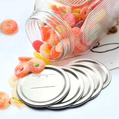 Canning Lids Regular Mouth for BallKerr Jars, Split-Type Metal Jar Lids with Silicone Seals, Silver, 14 PCS