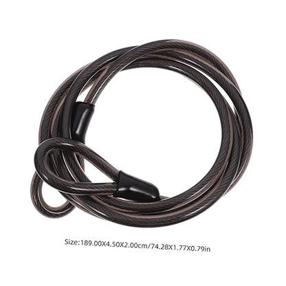 Mipcase 1.8m Long 9.7mm Diameter Plastic Covered Wire Rope High Tensile Strength for Fencing Lifting
