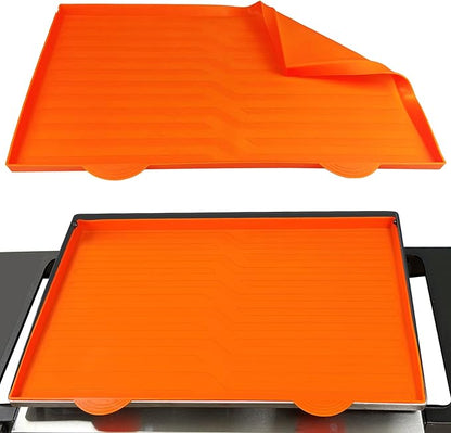 Silicone Griddle Mat for Blackstone Griddle, Heavy Duty Food Grade Silicone Mat, Protect Griddle from Rodents, Insects, Debris, and Rust, All Season Cooking Protective Cover(28-Inch Orange)
