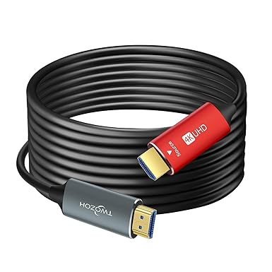 Twozoh HDMI Fiber Optic Cable 250FT, Long 4K Fiber HDMI Cord Supports 4K@60Hz/18Gbps