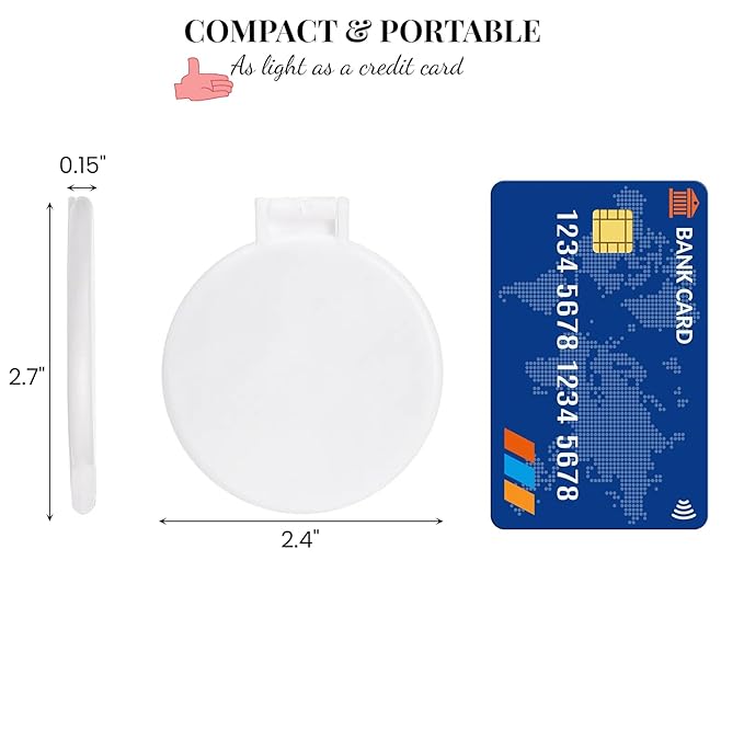 ZOOFOX 50 Pieces Compact Mirror Bulk, Round Makeup Mirror for Purse, Mini Folding Mirror for Women Girls Travel Daily Use