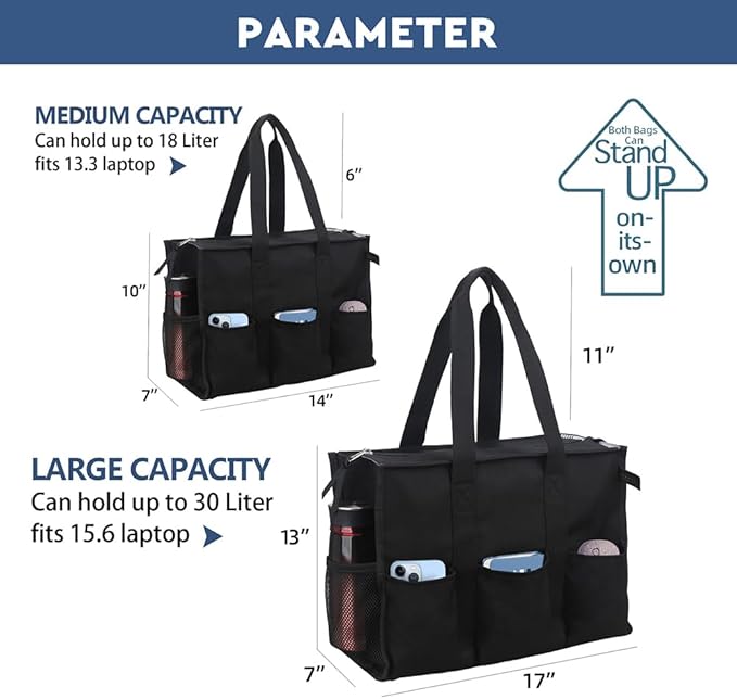 ABAMERICA Nurse Bags for Work: Multiple Pockets, Waterproof, Organizing Zip Top Clinical Bag for Nursing Students