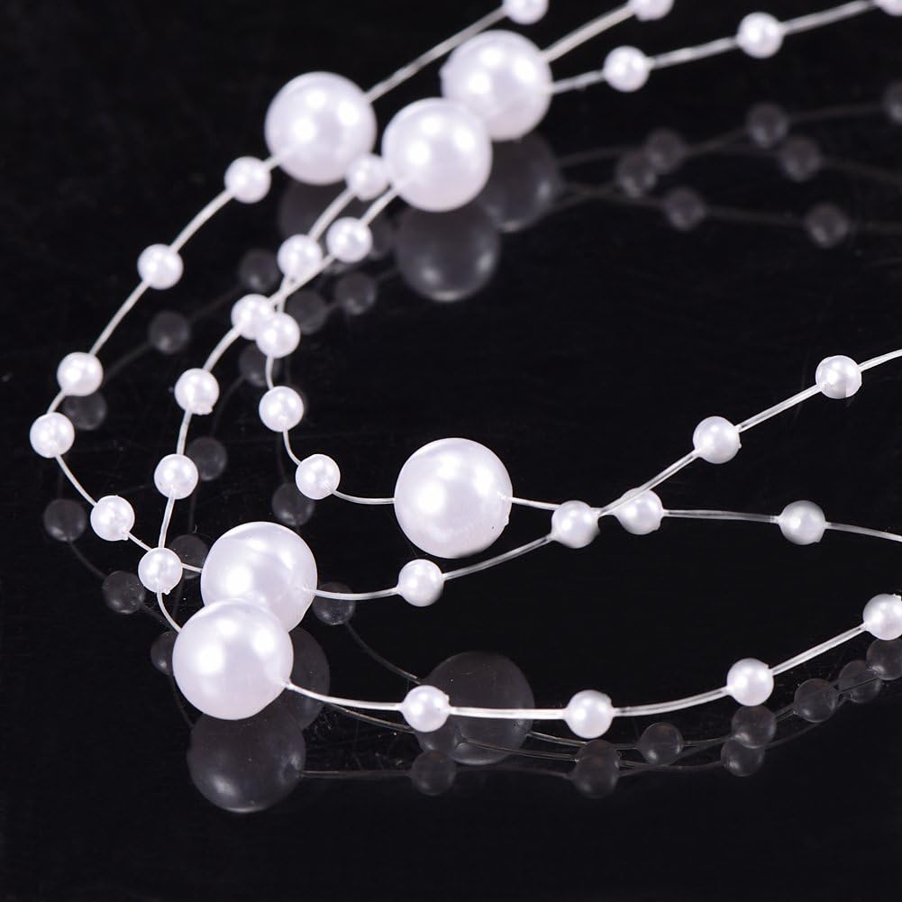 Bingcute 66 Feet Fishing Line Artificial Pearls String Beads Chain Garland Flowers Wedding Party Decoration,Party Supplies