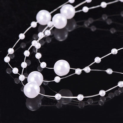 Bingcute 66 Feet Fishing Line Artificial Pearls String Beads Chain Garland Flowers Wedding Party Decoration,Party Supplies