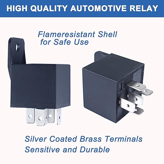 3040Amp Automotive Relay with Socket Heavy Duty for Truck Car Van Motorcycle Boat Relay 1-Pack 5 Pin 12V DC