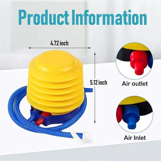 Hand Foot Ball Pump, Manual Air Pump for Yoga Exercise Balls, Balloons, Pool Floats, Inflatables, Mattress  Boat, Includes Nozzles and Plug, Fast Inflation Gym Outdoor Home Use