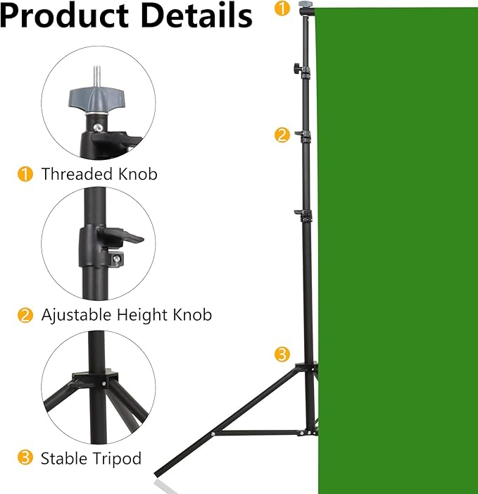 Background Stand,Adjustable Photo Backdrop Stand with Carry Bag for Photography Photo Video Studio, Photography Studio, Birthday Party (8.5x10ft)