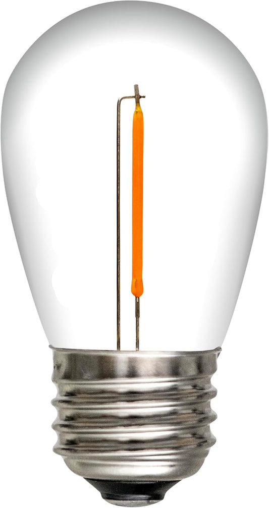 5-Pack S14 LED Replacement Edison Bulbs, Shatterproof 0.7W Dimmable Outdoor Light Bulbs IP65 Waterproof Patio String Light Replacement Bulbs, Warm White