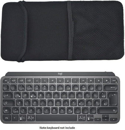 AF-WAN Soft Neoprene Case Storage Bag for Logitech MX Keys Mini Wireless Keyboard Storage Pouch Black