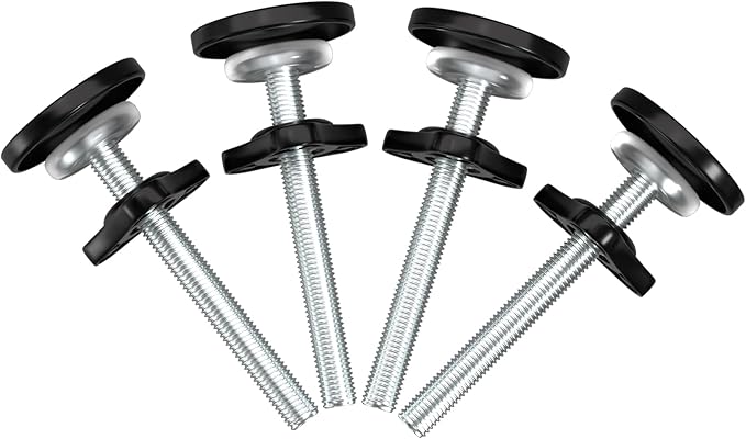 BalanceFrom Baby Gate Threaded Spindle Rod, 4 Pack M8 (8mm) Replacement Bolt Part for Baby & Pet Pressure Mounted Safety Door, Extra Long Wall Mounting Accessories Screws Rods for Stair Gates, Black