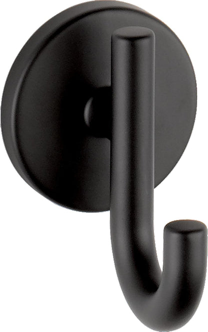 Delta Single Towel Hook for Bathroom or Kitchen| Matte Black | Trinsic Accessories