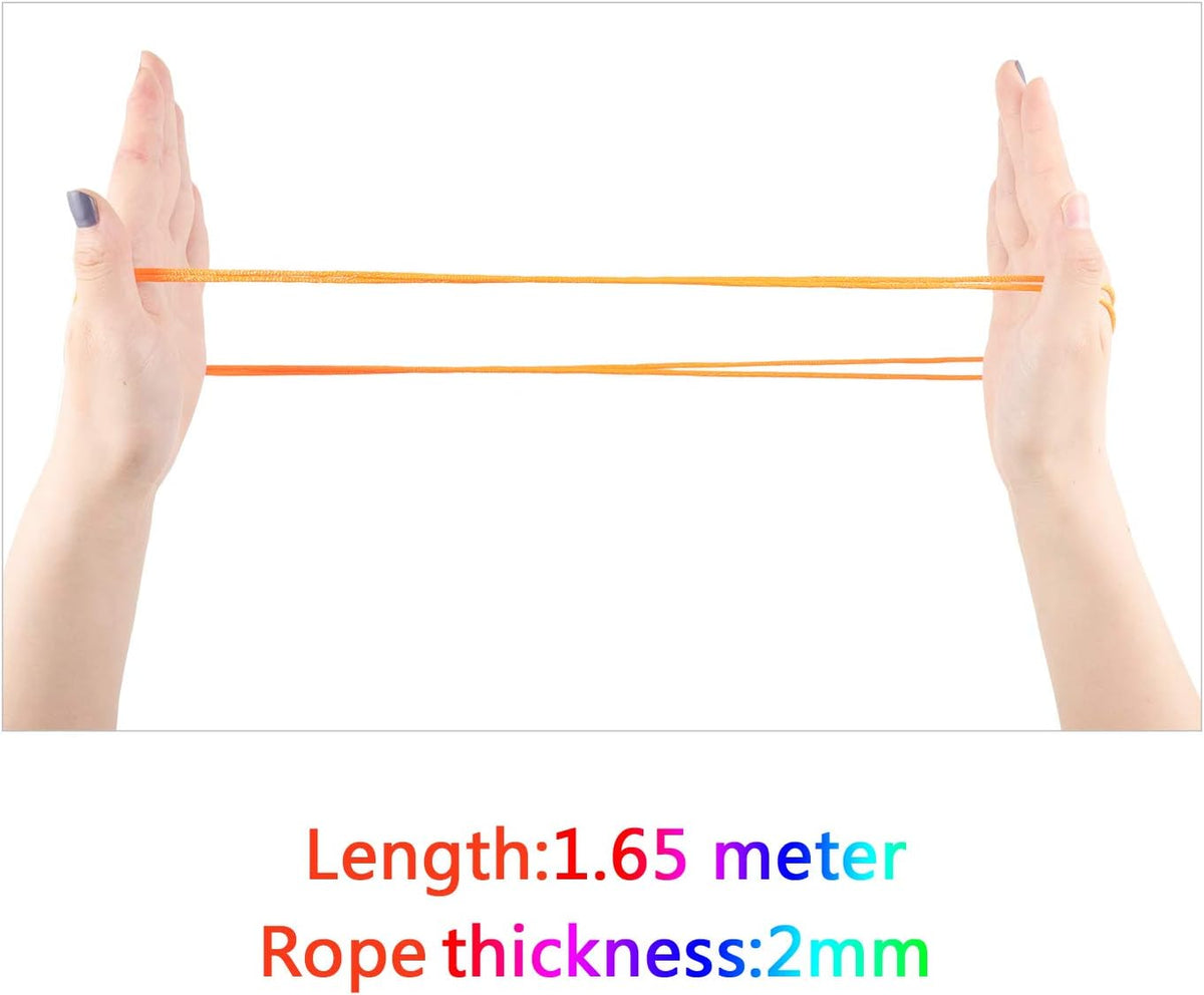 Poen 10 Pieces Cats Cradle String Finger Game String Cats Cradle Game Book Toy Supplies, 65 Inch Long, 12 Colors