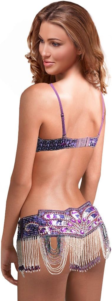 Belly Dance Costume Set for Women Sexy Tribal Belly Dance Bra and Belt Carnival Professional Dancing Suit Outfit