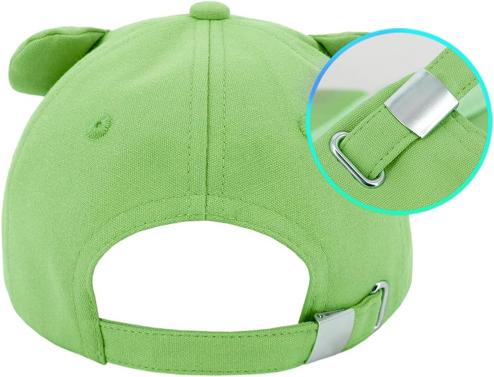 Giovacker Kids Adults Unisex Shiny Sequins Mesh Baseball Cap Cat Ears Rhinestones Decor Peak Cap Adjustable Sunhat
