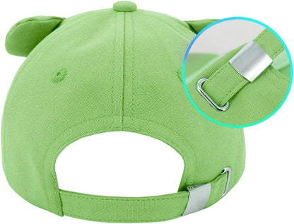 Giovacker Kids Adults Unisex Shiny Sequins Mesh Baseball Cap Cat Ears Rhinestones Decor Peak Cap Adjustable Sunhat