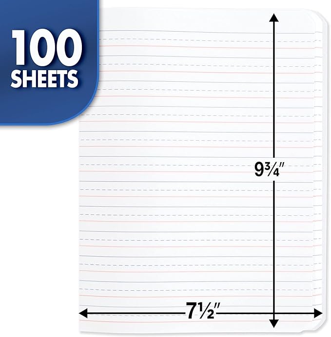 Mead Primary Composition Book, Primary Ruled Journal, Grades K-2, 7-12" x 9-34", 100 Sheets, Blue Marble (09902)